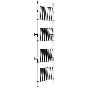 vidaXL Boot Rack Silver and black Aluminum, Plastic
