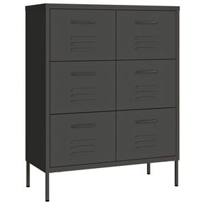 vidaXL Drawer Cabinet Anthracite Steel Medium Drawer Cabinet