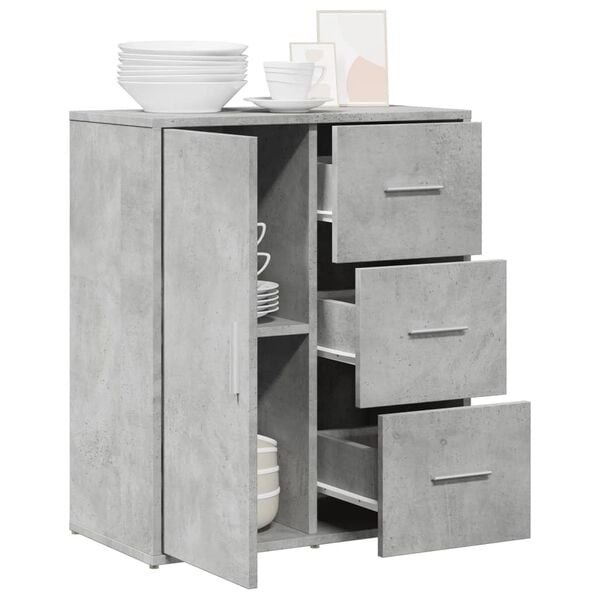 vidaXL Sideboard Concrete grey Engineered wood Medium Sideboard