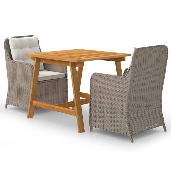vidaXL Dining Set Brown, Cream White