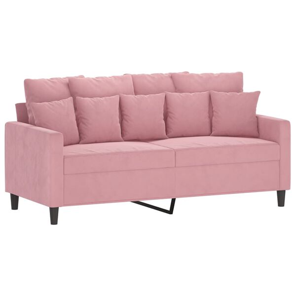 vidaXL Sofa Set Pink Velvet (100% polyester), metal, textilene, plywood