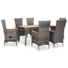 vidaXL Outdoor Dining Set Grey and Acacia wood color