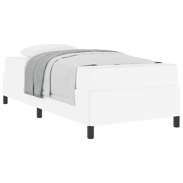 vidaXL Bed Frame with Mattress White 31.50 x 78.74 in Fabric