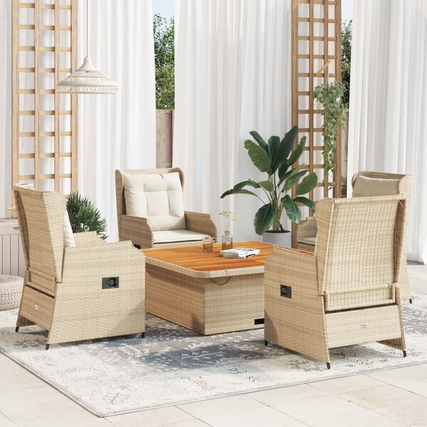 vidaXL Patio Lounge Set Beige and cream white