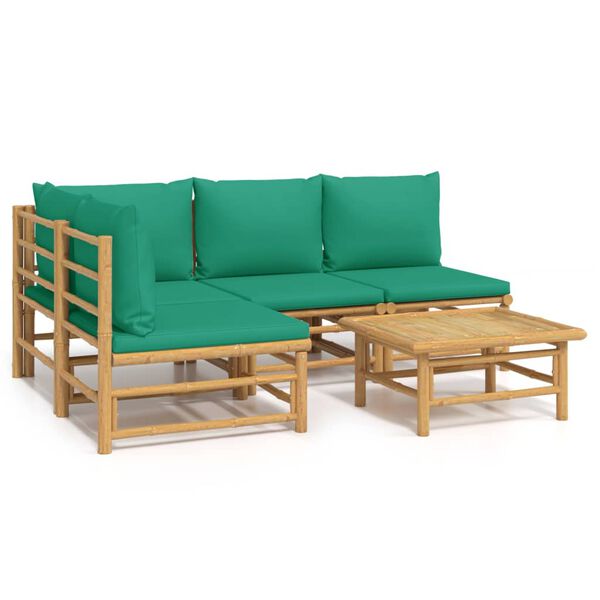 vidaXL Garden Lounge Set Bamboo Medium Modular Garden Lounge Set