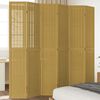 vidaXL Room Divider 6 Panels Brown Solid Wood Paulownia