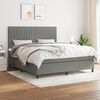 vidaXL Box Spring Bed Dark grey, White