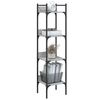 vidaXL Bookshelf Grey Sonoma Engineered wood, powder-coated steel 4-Tier
