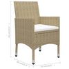 vidaXL Bistro Set Beige Poly rattan Medium UV-resistant materials