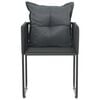 vidaXL Chair Set of 6 Black PE rattan, powder-coated steel, polyester