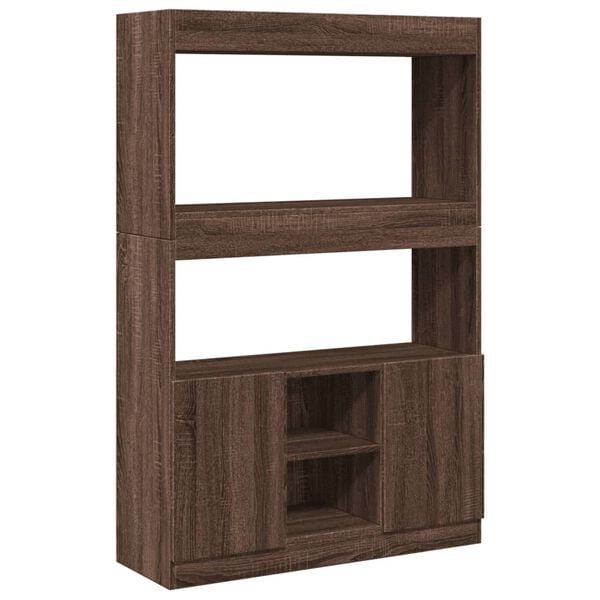 vidaXL Highboard Brown Oak Engineered Wood 36.2x13.0x55.1 in Highboard