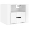 vidaXL Wall-mounted Bedside Cabinet Set of 2 High gloss white