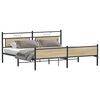 vidaXL Bed Frame Sonoma oak Steel, engineered wood Full Bed Frame