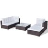 vidaXL Garden Sofa Brown PE Rattan Modular Garden Sofa Square