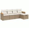 vidaXL Garden Sofa Set Beige PE rattan, powder-coated steel 5-piece set