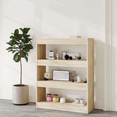 vidaXL Book Cabinet/Room Divider Sonoma Oak 31.5"x11.8"x40.6" Engineered wood