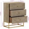 vidaXL Chest Of Drawers Natural Wood Solid mango wood and iron Medium