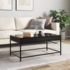 vidaXL Coffee Table Black Engineered wood, Glass, Metal 35.4 in x 19.7 in