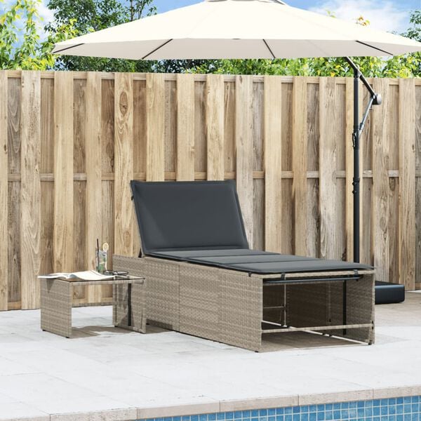 vidaXL Sun Lounger Light grey, Dark grey