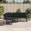 vidaXL Garden Sofa Black PE rattan, powder-coated steel, foam, polyester