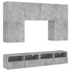 vidaXL TV Wall Unit Concrete Grey Engineered Wood Medium TV Wall Unit