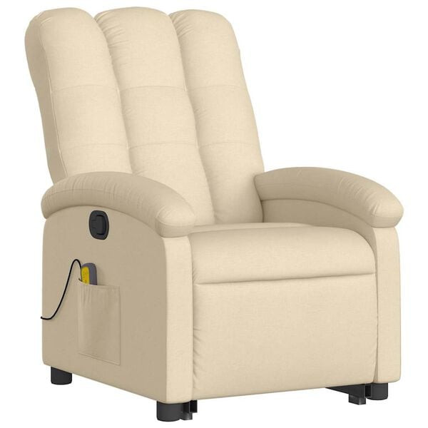 vidaXL Stand Up Massage Recliner Chair Cream