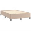 vidaXL Box Spring Bed with Mattress Cappuccino, White Faux leather Full