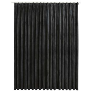 vidaXL Blackout Curtain with Hooks Velvet Anthracite 114.2x96.5"