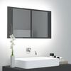 vidaXL LED Mirror Cabinet High gloss grey Engineered wood, Acrylic 31.5 in