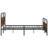 vidaXL Bed Frame Smoked oak Steel, engineered wood Double Bed Frame