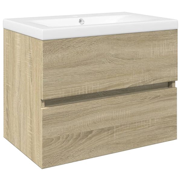 vidaXL Bathroom Furniture Set Sonoma oak and white