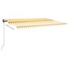 vidaXL Retractable Awning Yellow and White Powder-coated aluminum Large