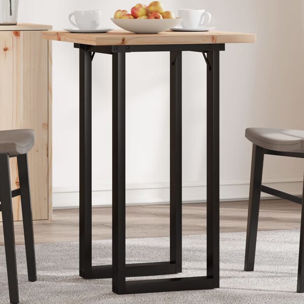 vidaXL Dining Table O-Frame 19.7"x19.7"x29.7" Solid Wood Pine and Steel