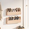 vidaXL Wall-mounted Shoe Rack Set of 2 Natural Pine