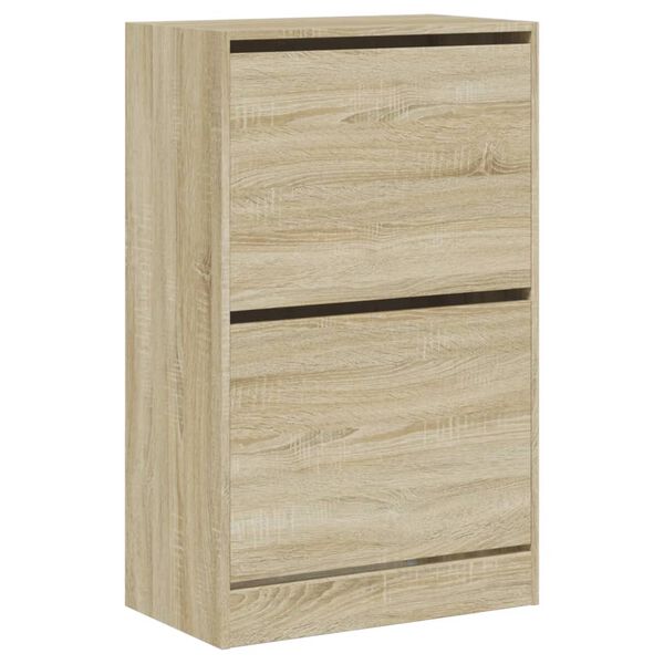 vidaXL Shoe Cabinet Sonoma Oak Engineered Wood Compact Shoe Cabinet