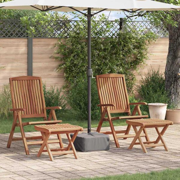 vidaXL Garden Lounge Set Folding 4 pcs Brown Solid Teak Wood