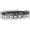 vidaXL Garden Dining Set Black, Cream White Poly Rattan, Steel, Glass