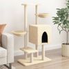 vidaXL Cat Tree Cream Engineered wood, plush, sisal 46.1 in tall