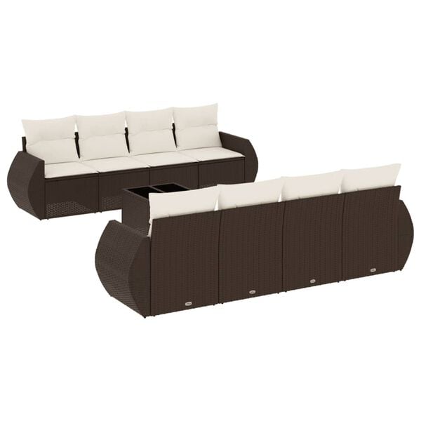 vidaXL Garden Sofa Set Brown and Cream