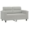 vidaXL Sofa Set Light Grey Microfiber fabric 47.2 in, 55.1 in Durable