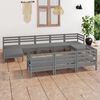 vidaXL Garden Lounge Set Grey Solid pine wood Large Modular
