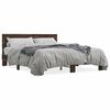 vidaXL Bed Frame Brown Oak Engineered wood, metal, plywood King Size