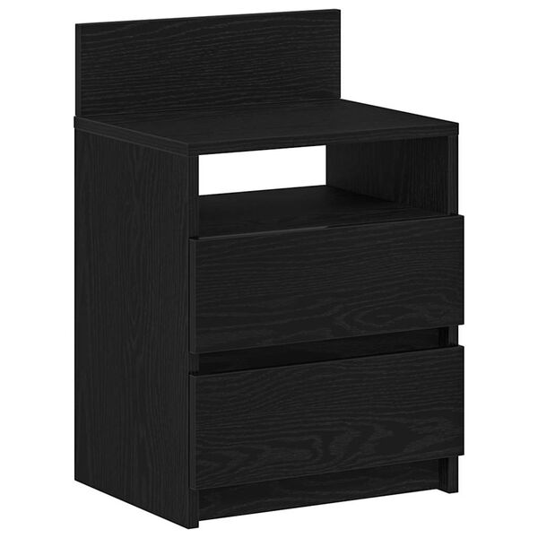 vidaXL Bedside Cabinet Black Engineered wood Medium Bedside Cabinet