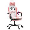 vidaXL Gaming Chair White Faux leather Standard Adjustable Armrests