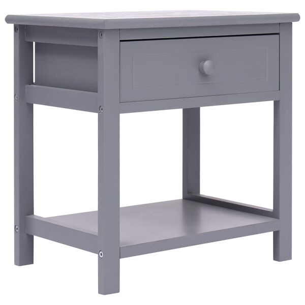 vidaXL Cabinet Gray Paulownia wood, MDF, plywood 15.7x11.4x16.5 in