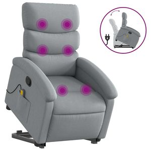 vidaXL Stand Up Massage Recliner Chair Light grey
