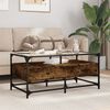 vidaXL Coffee Table Smoked Oak Engineered wood, steel, glass