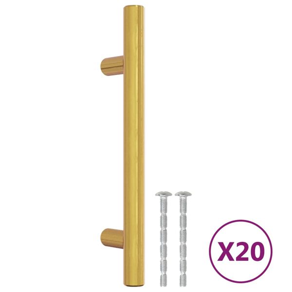 vidaXL Cabinet Handle Set of 20 Gold Stainless Steel 5.9 in long