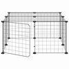 vidaXL Pet Cage Black Powder-coated steel Adjustable Expandable