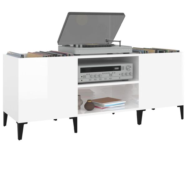 vidaXL Record Cabinet White Engineered wood Standard Record Cabinet